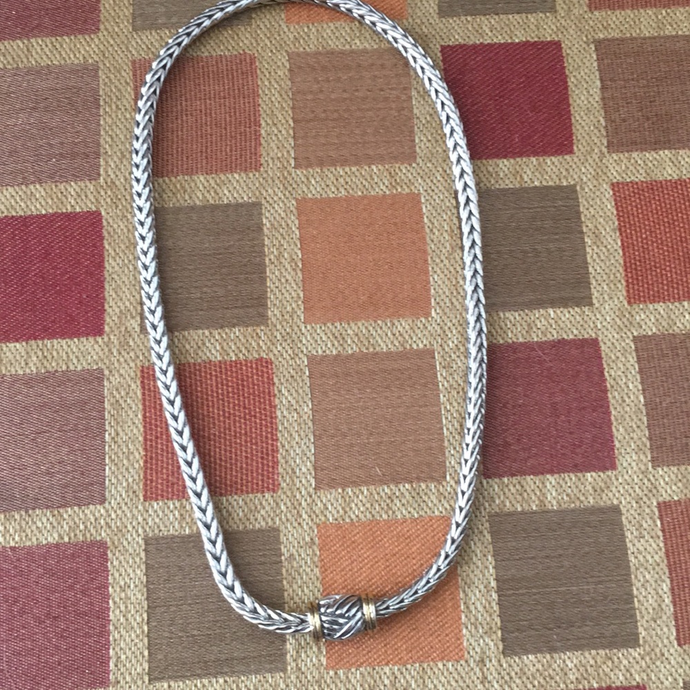 Chico’s 16” silver/gold choker necklace